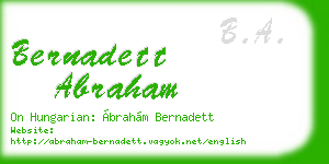 bernadett abraham business card