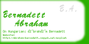 bernadett abraham business card